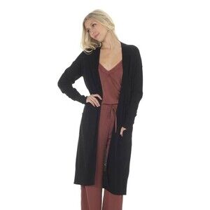 PAPER LABEL Women's long buttons cardigan long sleeve size S $179 black